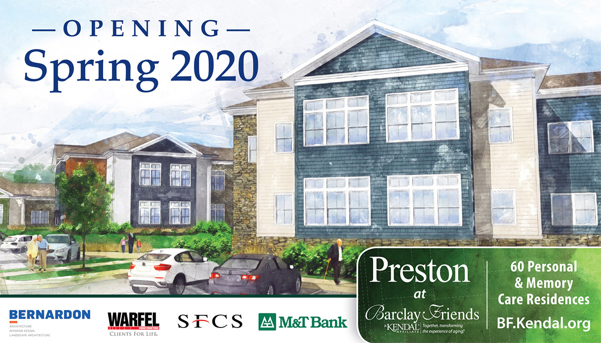 Preston Coming in 2020 sign before construction site