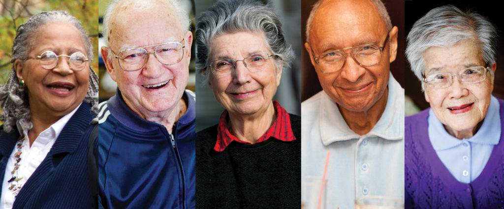 abstract group of older people