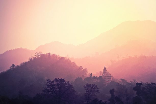 hazy mountain view