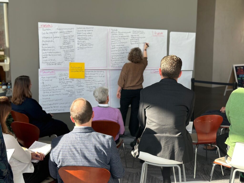 Strat Plan Task Force consultant at flip chart